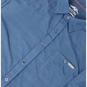 Pacific Trail‎ Hiking Shirt Men's Large Blue S/S Performance Outdoor Vented EUC